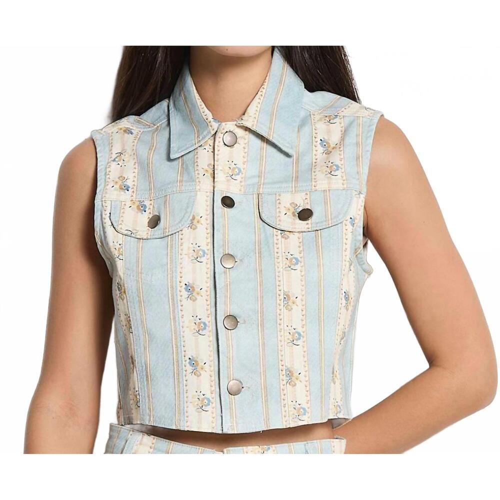 NEW MAISON HOTEL gogh sleeveless vest in almond blossom